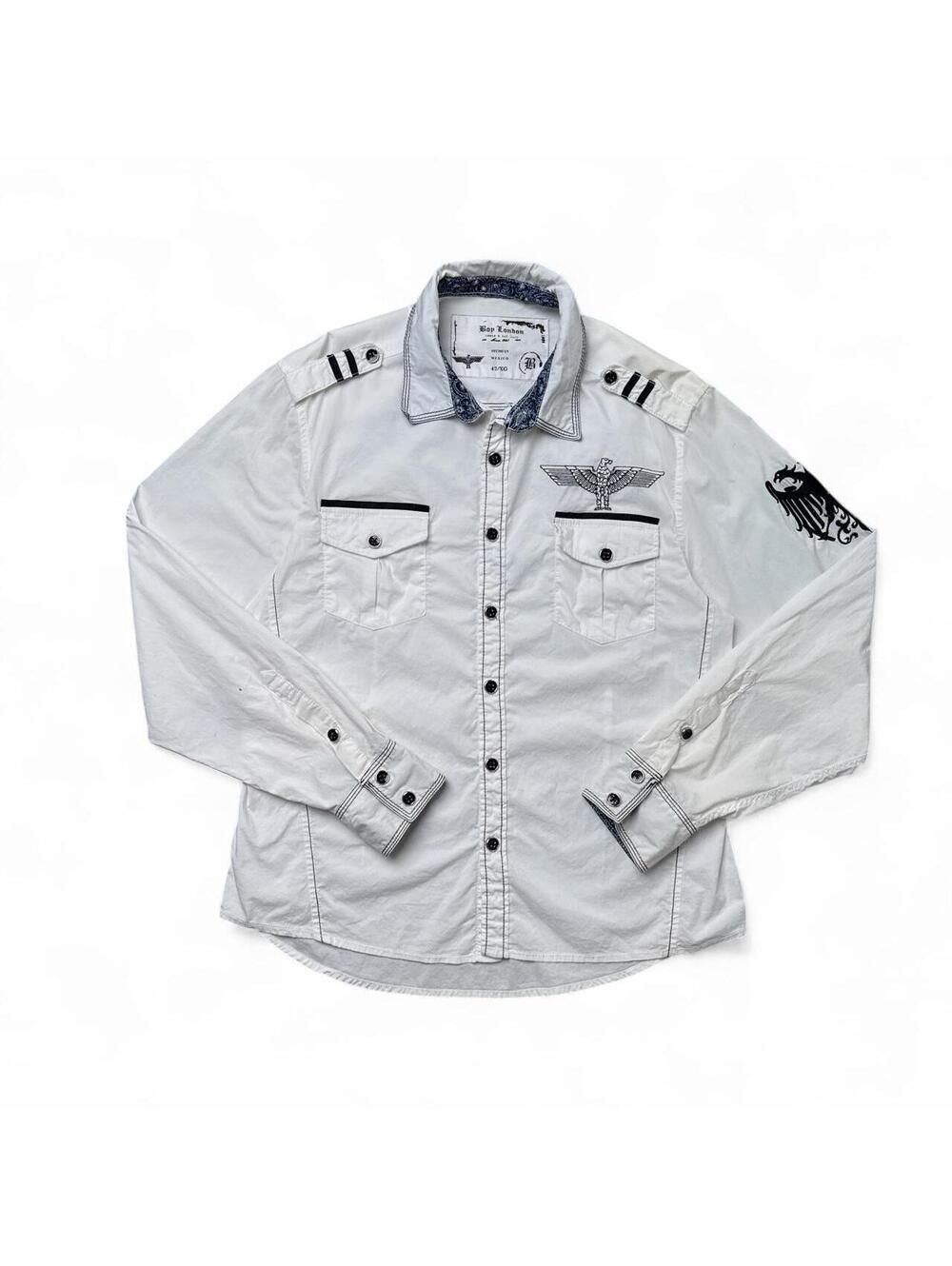 Y2K Boy London 00s White Button Up Long sleeve shirt